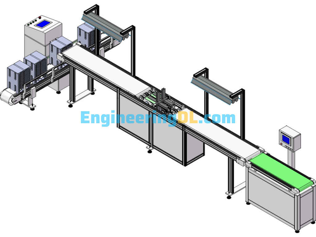 Battery Plate Sorting Conveyor Line (SW Design) SolidWorks Free Download