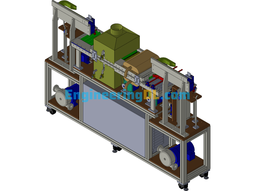 Automatic Flake Cleaning Machine (Washing Machine) 3D Exported Free Download