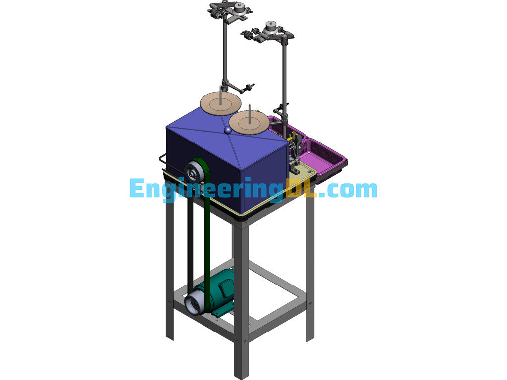 Silkworm Cocoon Winding Machine, Automatic Cocoon Shaped Winding Machine Without Bottom Shuttle SolidWorks Free Download