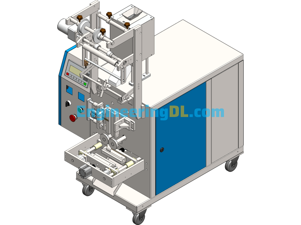 Screw Bagging Plastic Sealing Machine SolidWorks, 3D Exported Free Download