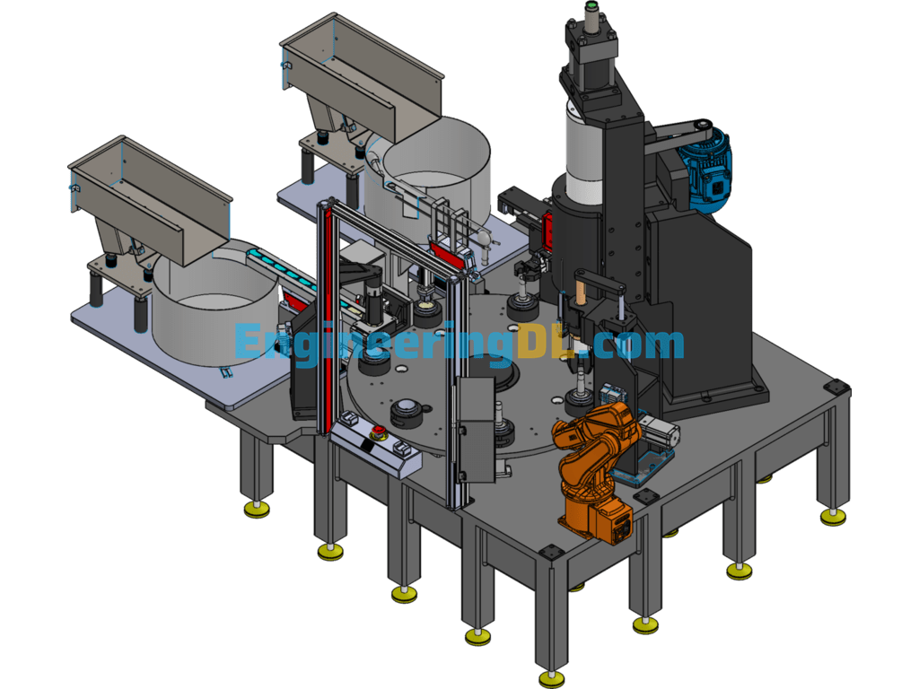 Dial Rotating Assembly Machine Ball Joint Assembly Machine 3D Model SolidWorks, 3D Exported Free Download