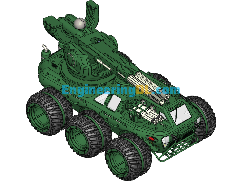 Armored Land Cruiser SolidWorks, 3D Exported Free Download