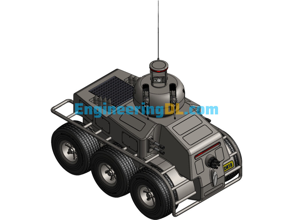 Armored Car Model SolidWorks, 3D Exported Free Download