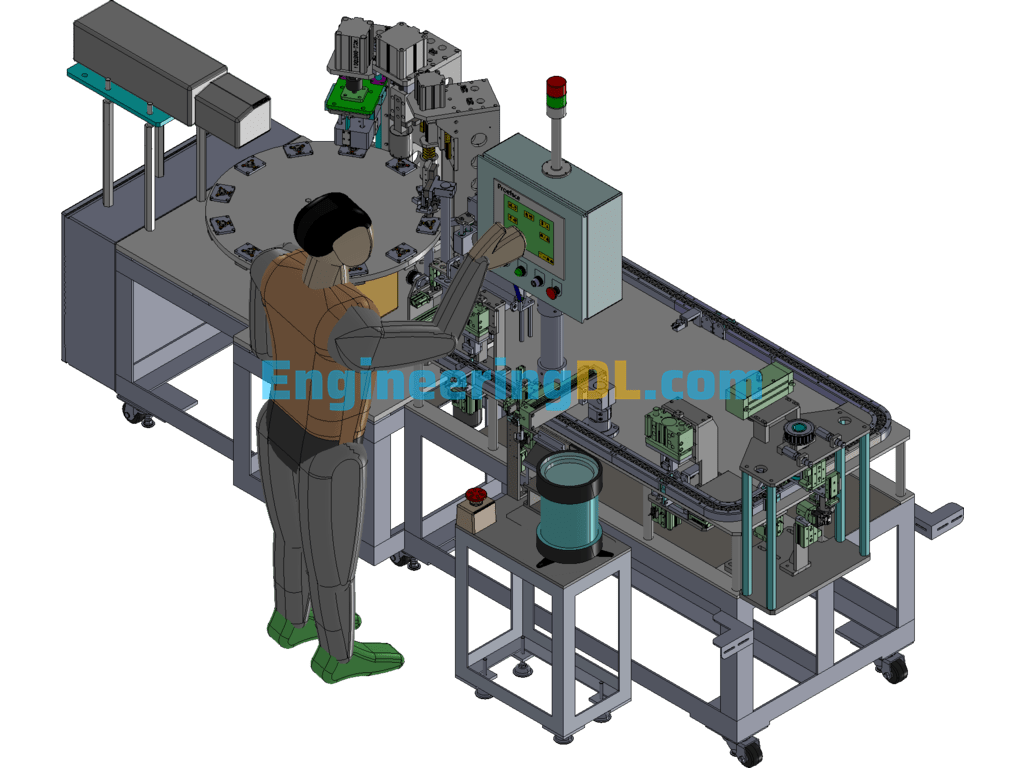 Assembly, Welding, Testing And Marking Machine SolidWorks, 3D Exported Free Download