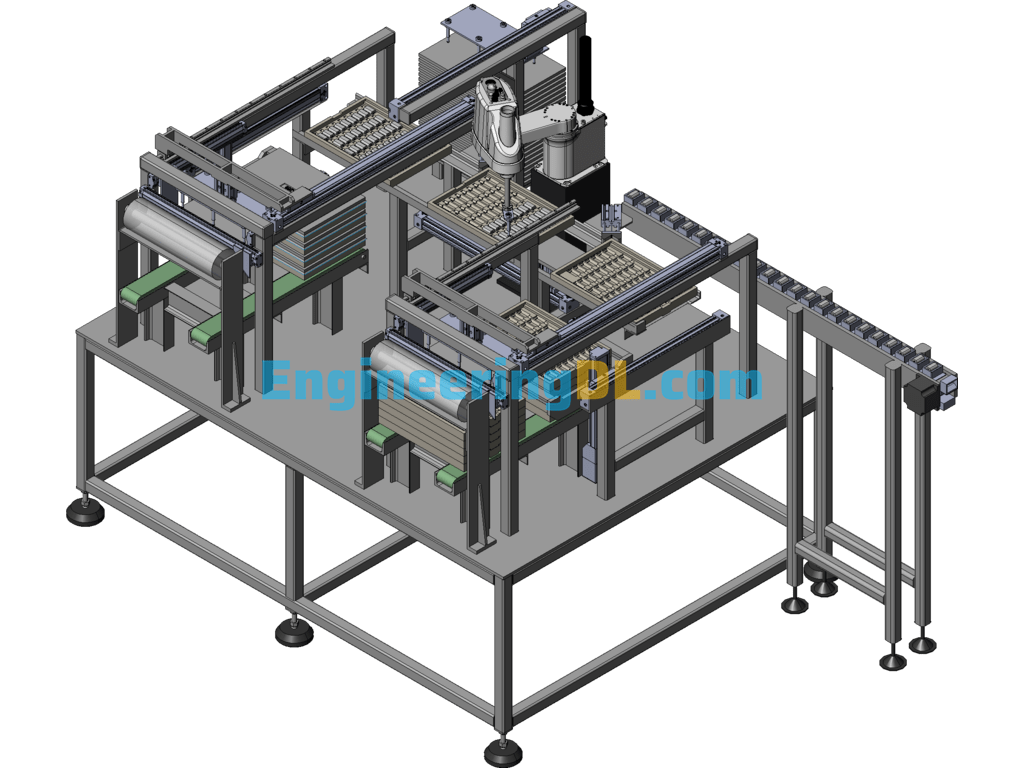 Laminating Palletiser 3D Model Of Machinery And Equipment SolidWorks, 3D Exported Free Download