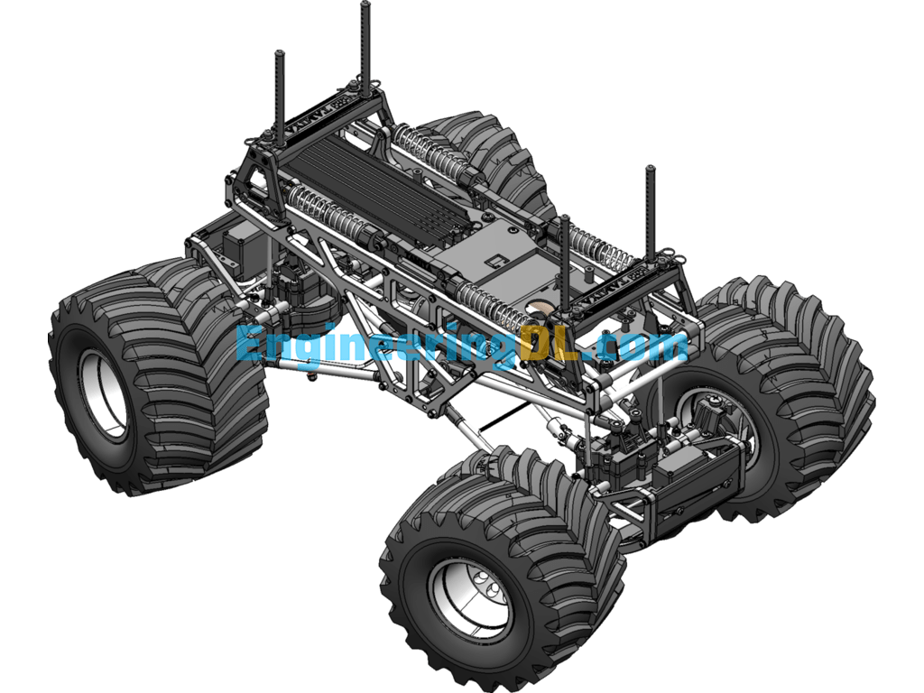 Detailed Automobile Chassis And Its Wheel Assembly Body SolidWorks Free Download