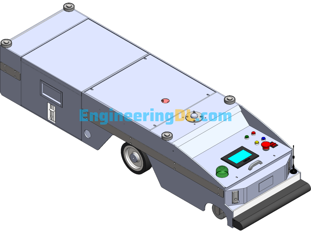 Detailed Submerged AGV Tractor 600kg System SolidWorks Free Download