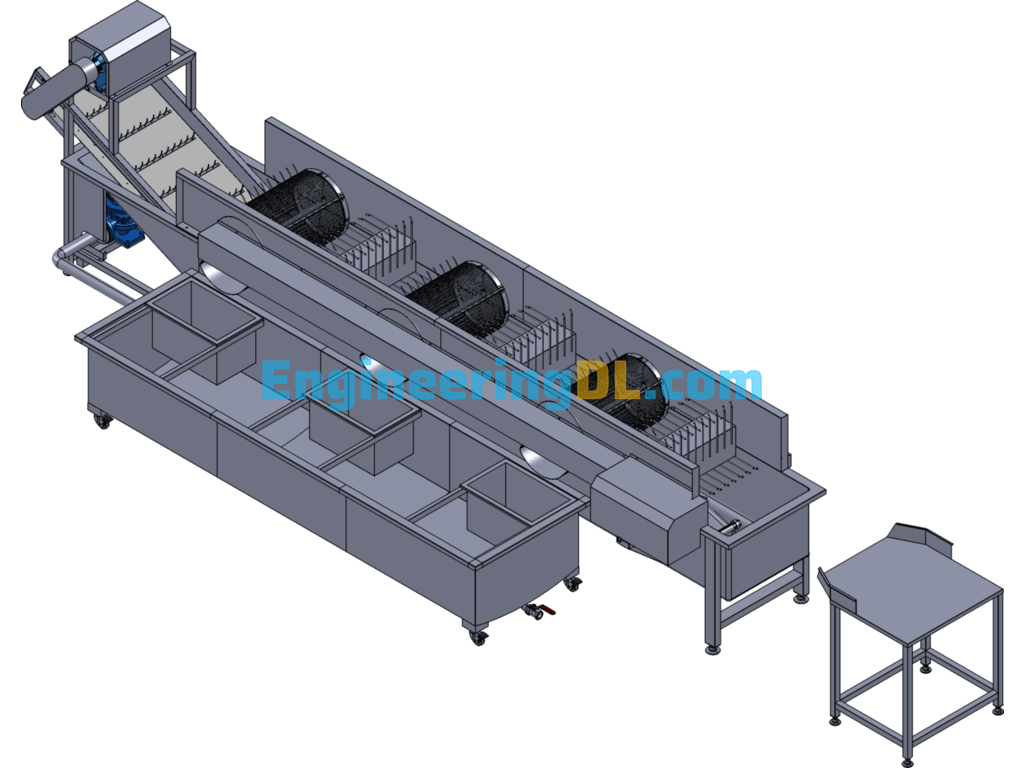 Bean Tooth Cleaning Machine SolidWorks, 3D Exported Free Download