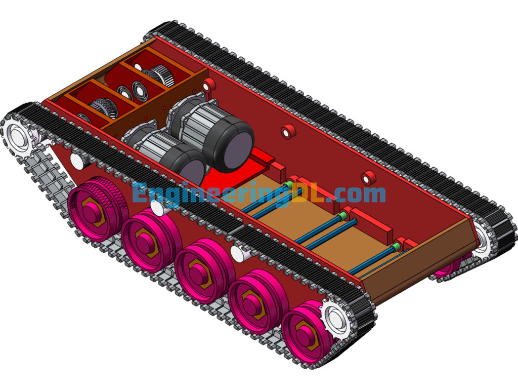 Leopard 2 Chassis Design SolidWorks, 3D Exported Free Download