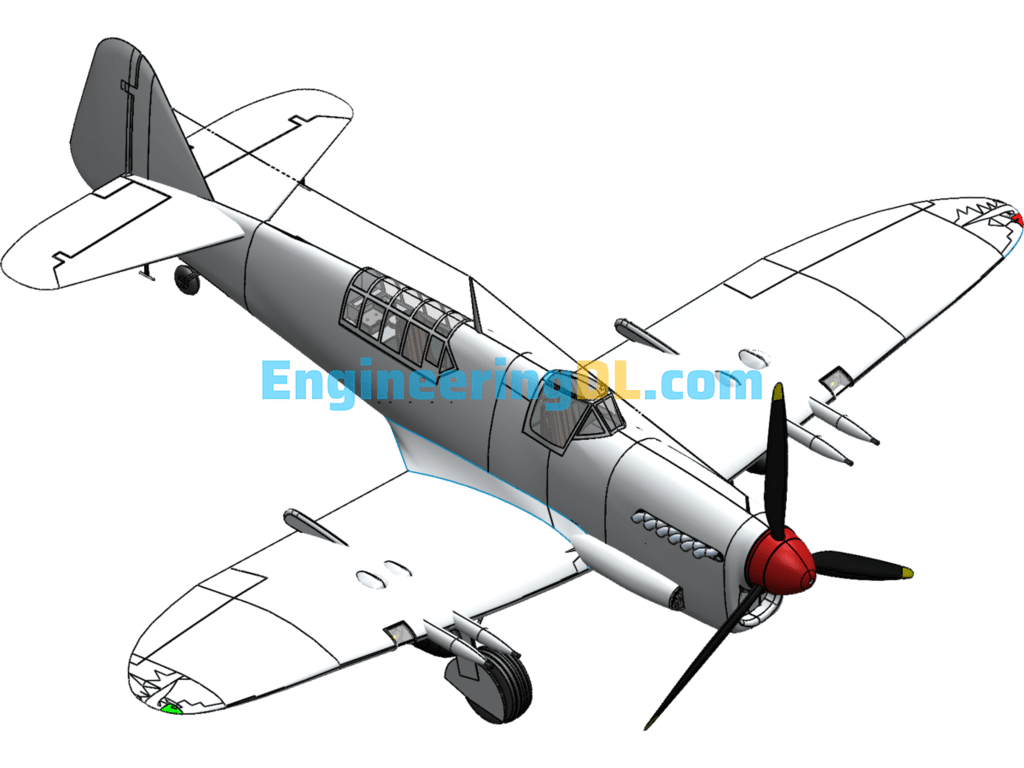 Fairleigh Firefly Fighter SolidWorks, 3D Exported Free Download