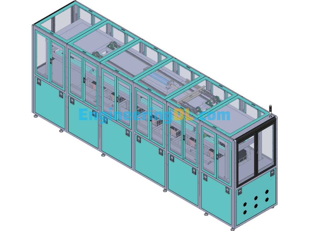 Ultrasonic Cleaning Line SolidWorks, AutoCAD, 3D Exported Free Download