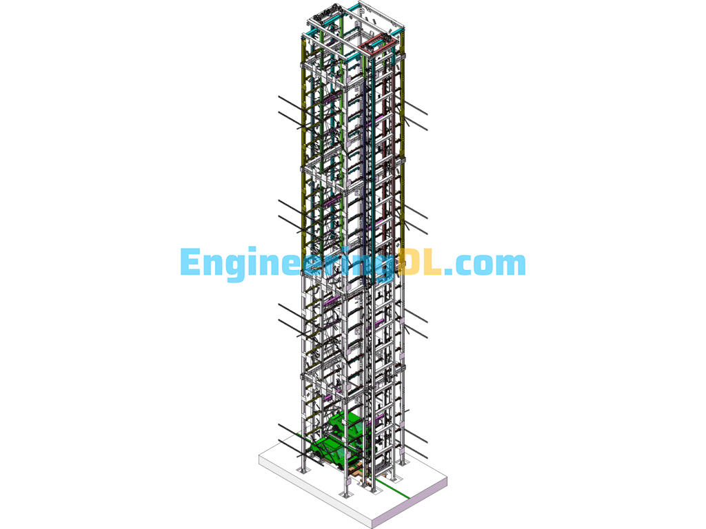 Super Multi-Storey Vertical Lift Stereo Garage (Parking Equipment) SW Complete Model SolidWorks, 3D Exported Free Download