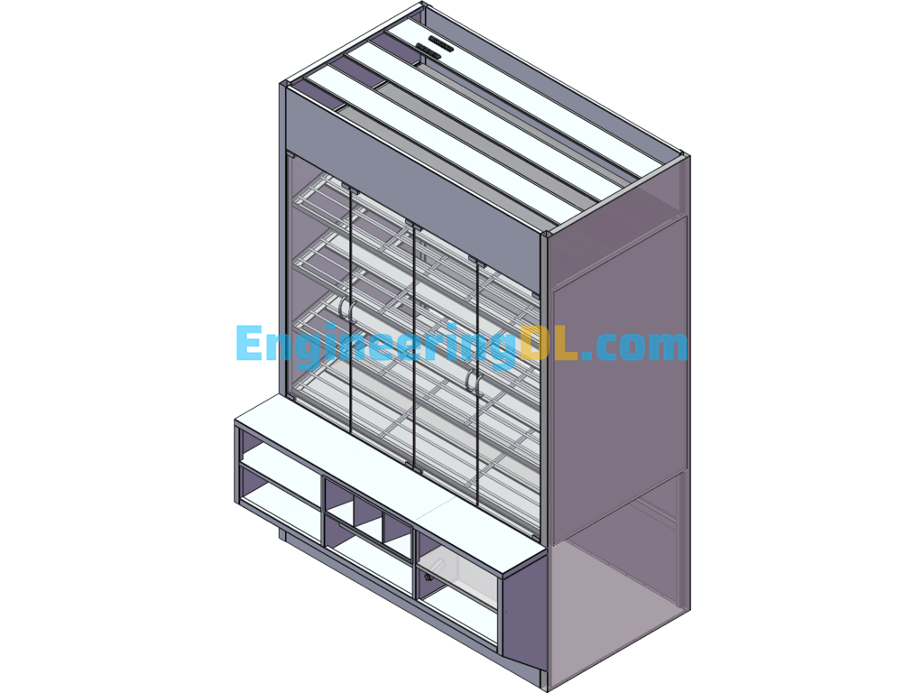 Supermarket Series Equipment - Pastry Cabinet 3D Model SolidWorks Free Download