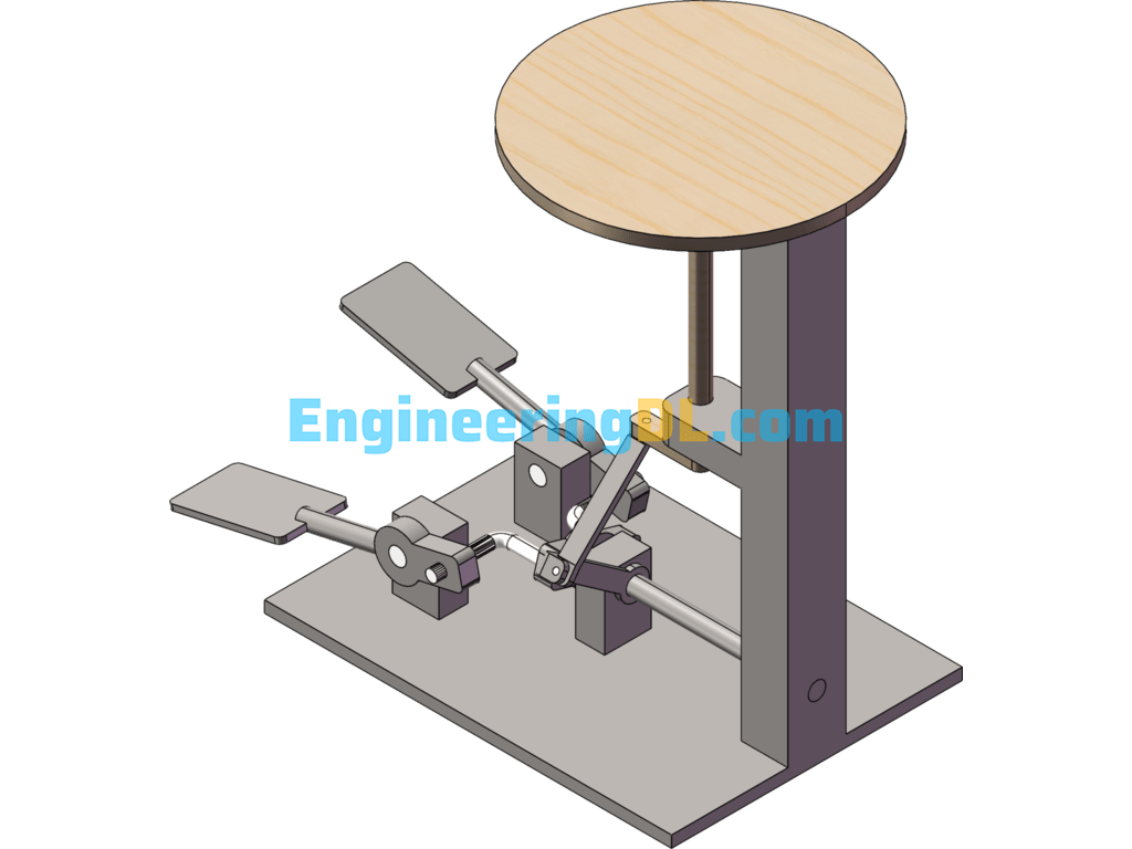 Pedal Type Reciprocating Motion Mechanism SolidWorks, 3D Exported Free Download