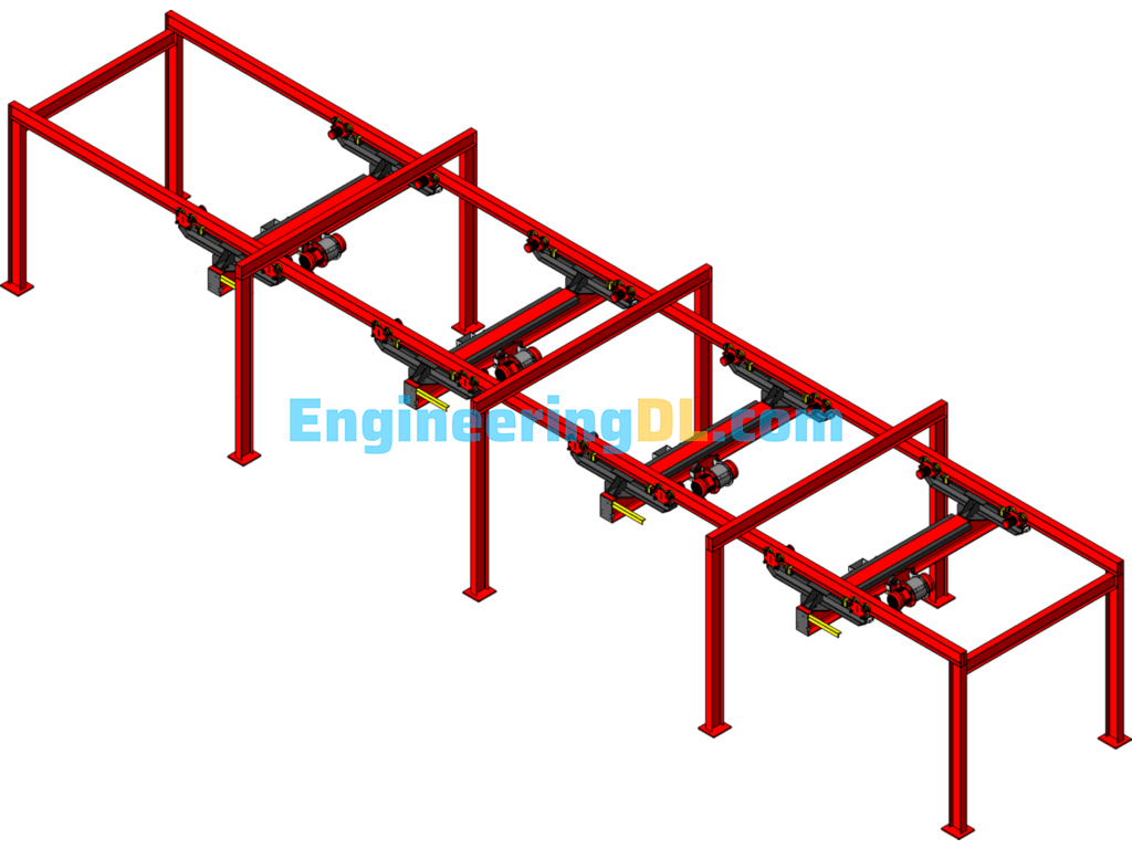 Large Multi-Lane Crane In The Workshop SolidWorks Free Download