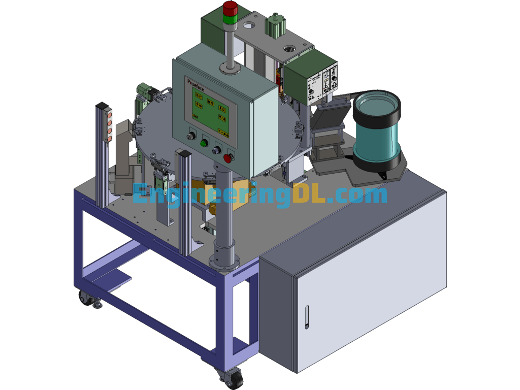Turn Table Assembly Welder (Mass Production, 3D Detail) SolidWorks, 3D Exported Free Download