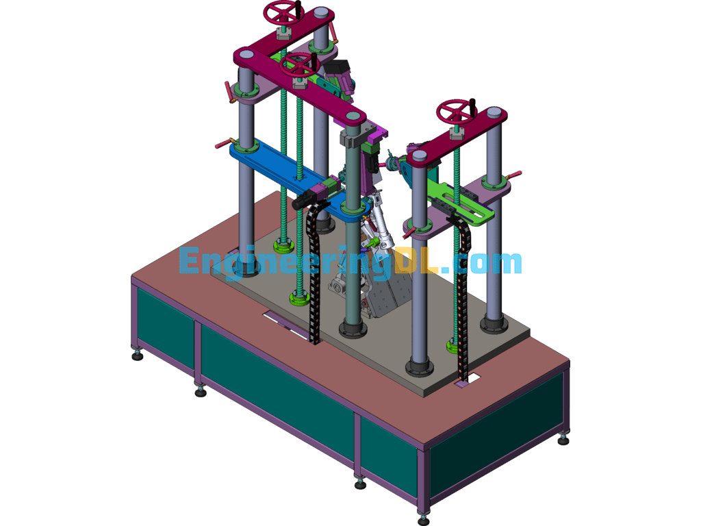 Steering Tube Column Adjustment Mechanism Durability Comprehensive Performance Test Equipment SolidWorks, 3D Exported Free Download