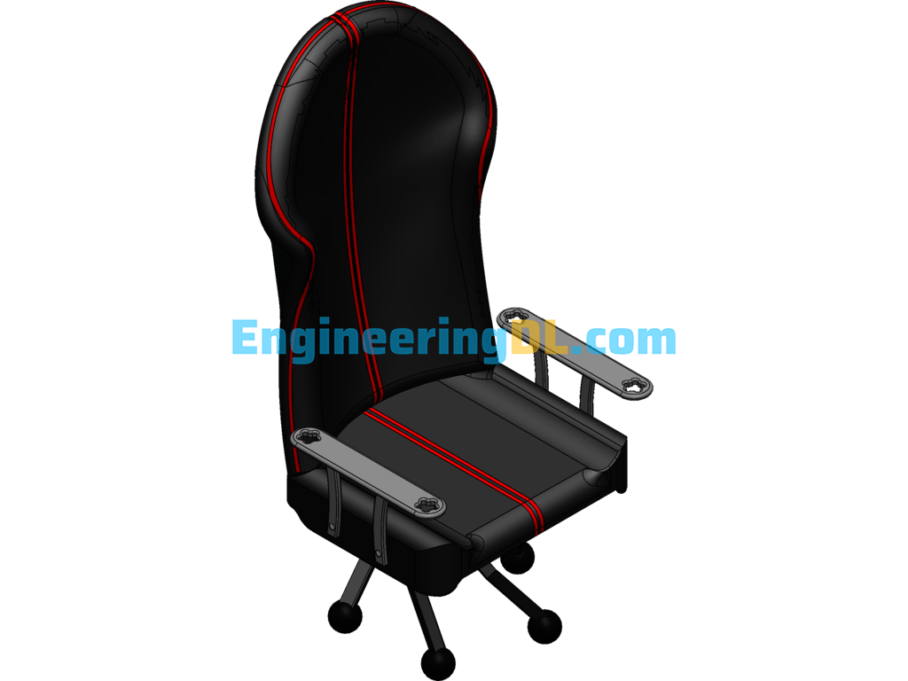 Swivel Chair Model SolidWorks, 3D Exported Free Download