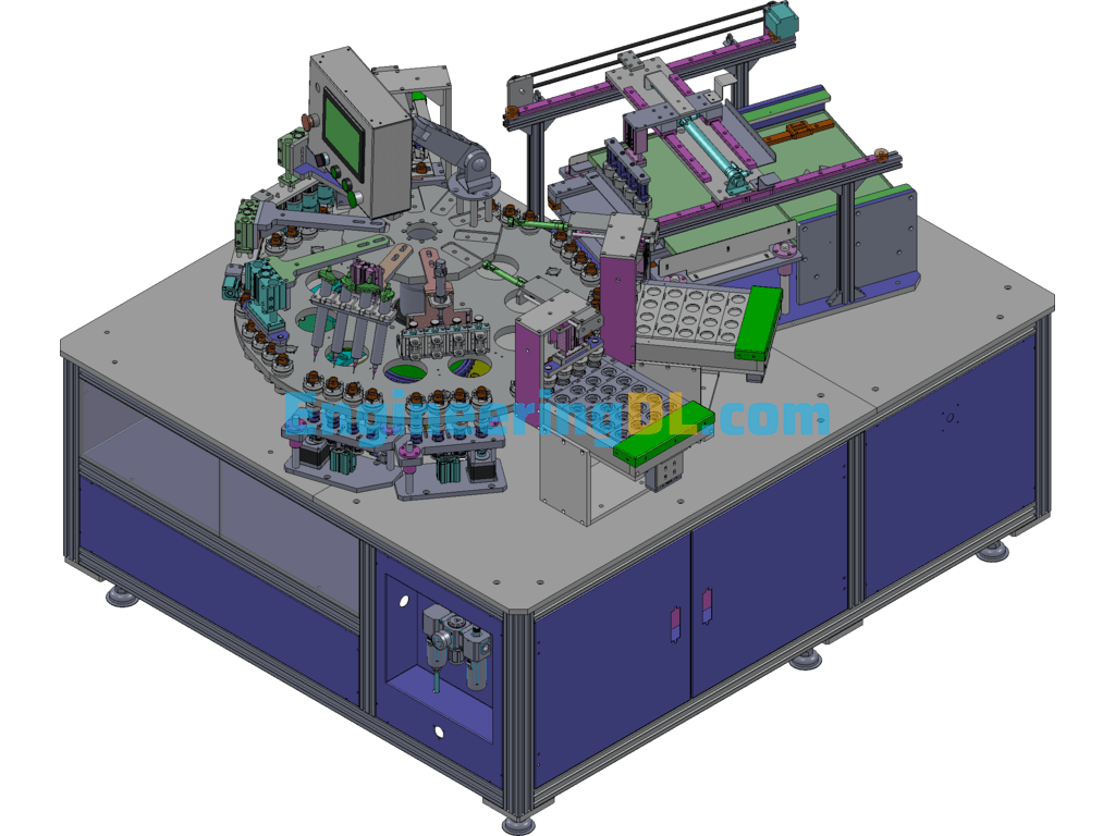 Turntable Type Automatic Assembly Machine SolidWorks Free Download
