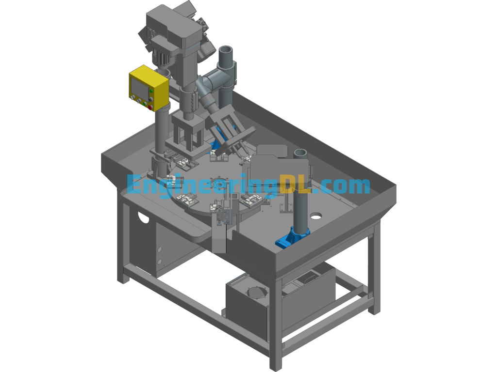 Turntable Type Multi-Surface Drilling Machine 3D Exported Free Download