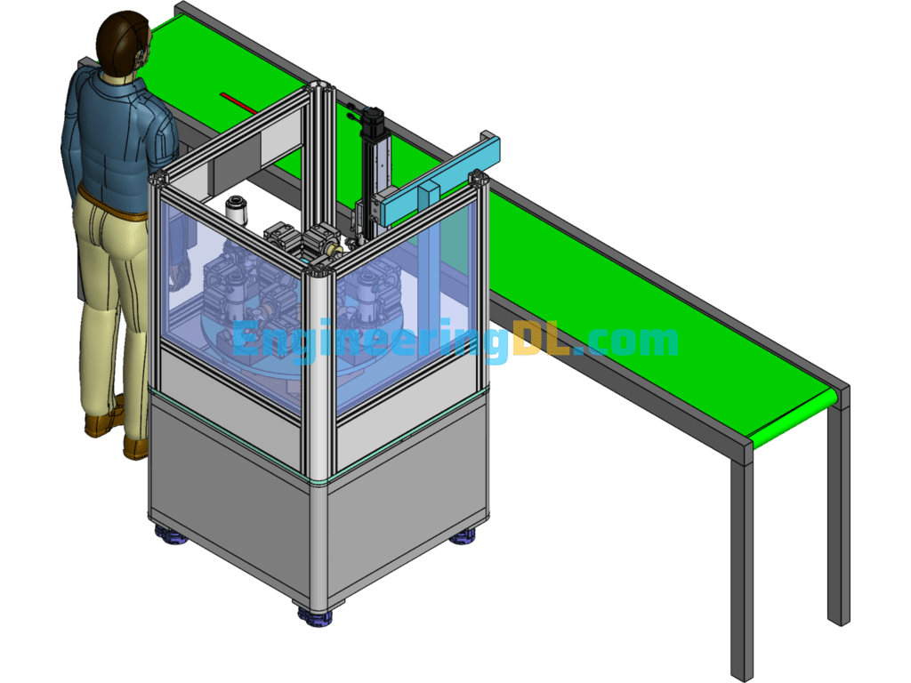 Turntable Type Airtightness Testing Machine SolidWorks Free Download