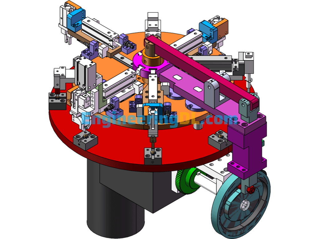 Turntable Type Assembly Parts Mechanism 70DF Divider (German Equipment) SolidWorks, 3D Exported Free Download