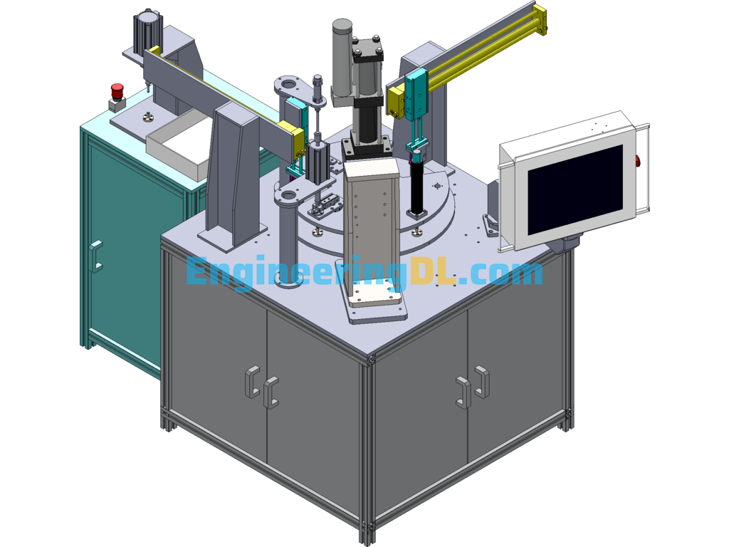 Turntable Type Expansion Valve Core Assembly Machine (Air Conditioning Parts Assembly) SolidWorks Free Download