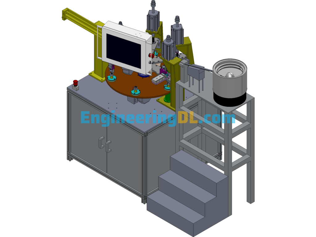 Turntable Type Expansion Valve Body Assembly Machine SolidWorks Free Download