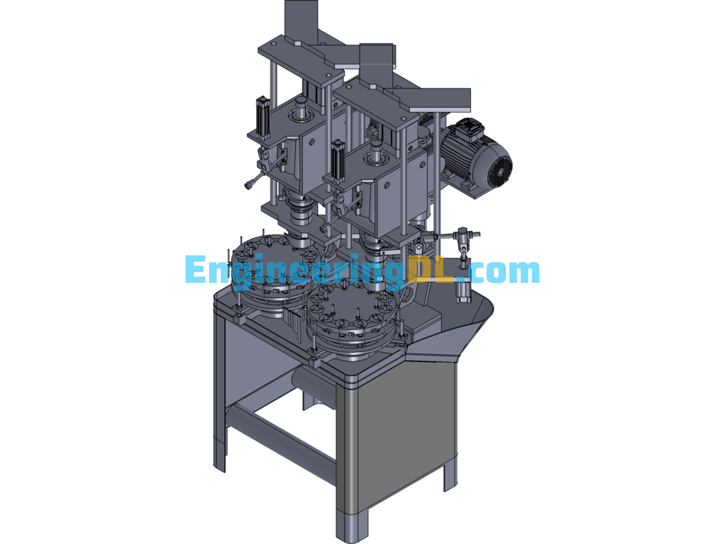 Turntable Type Automatic Drilling Machine SolidWorks, 3D Exported Free Download