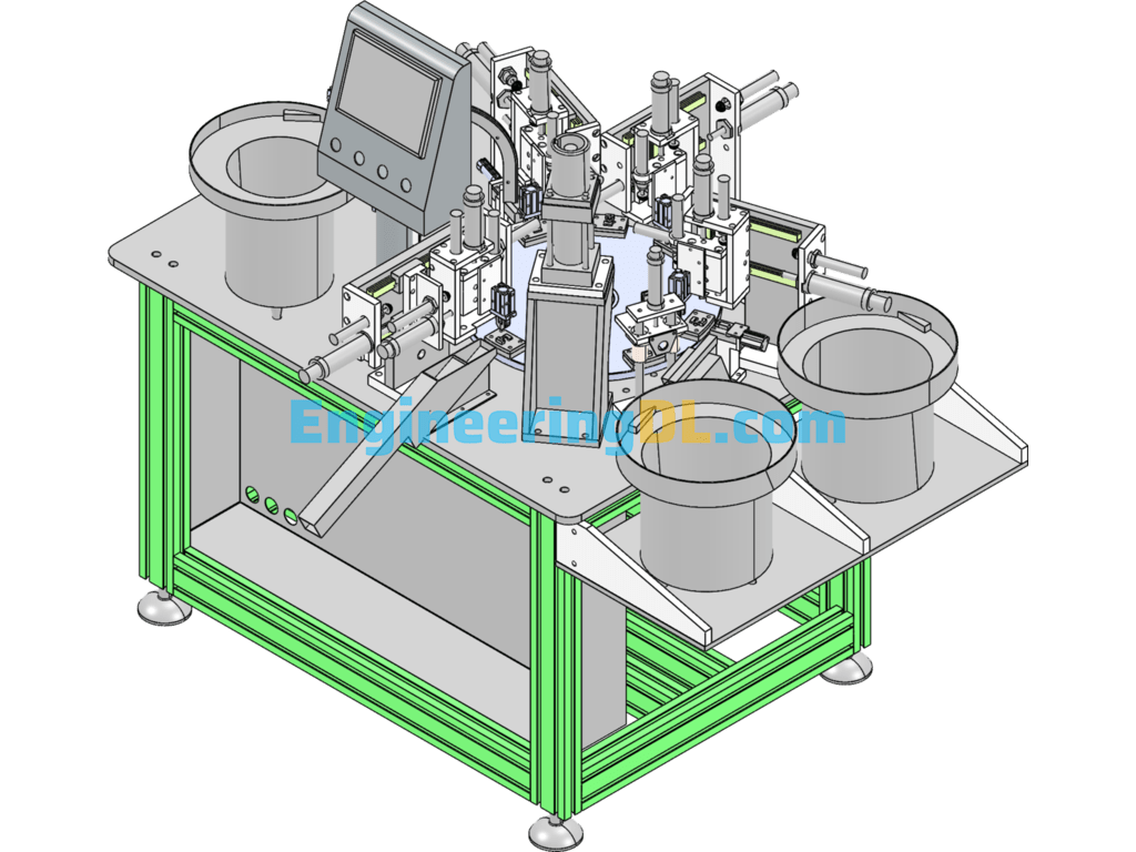Turntable Type Riveting Machine SolidWorks, 3D Exported Free Download