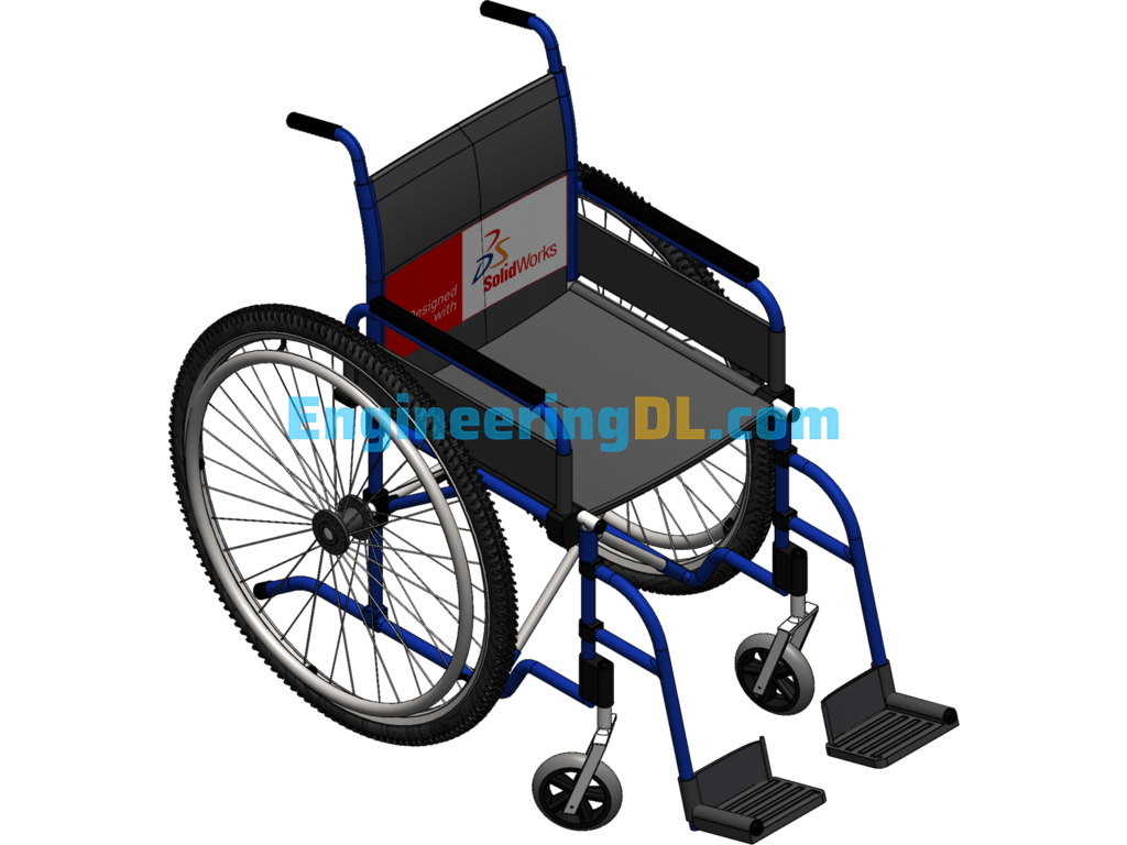 Wheelchair Model SolidWorks, 3D Exported Free Download