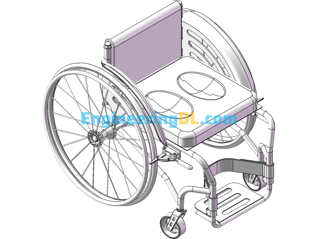 Assembly Drawing Of Wheelchair Cart 3D Exported Free Download