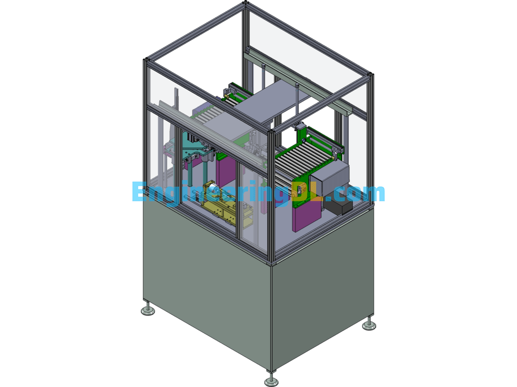 Bearing E Ring Integrated Assembly Machine SolidWorks, 3D Exported Free Download