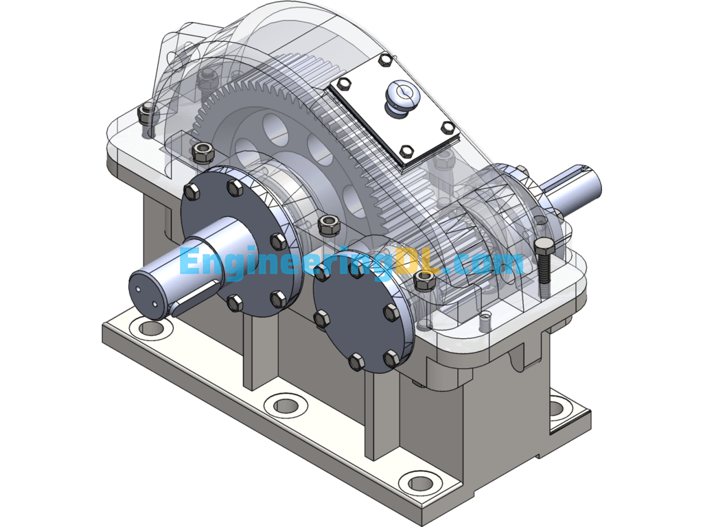 Roll Mill Speed Reducer SolidWorks, 3D Exported Free Download