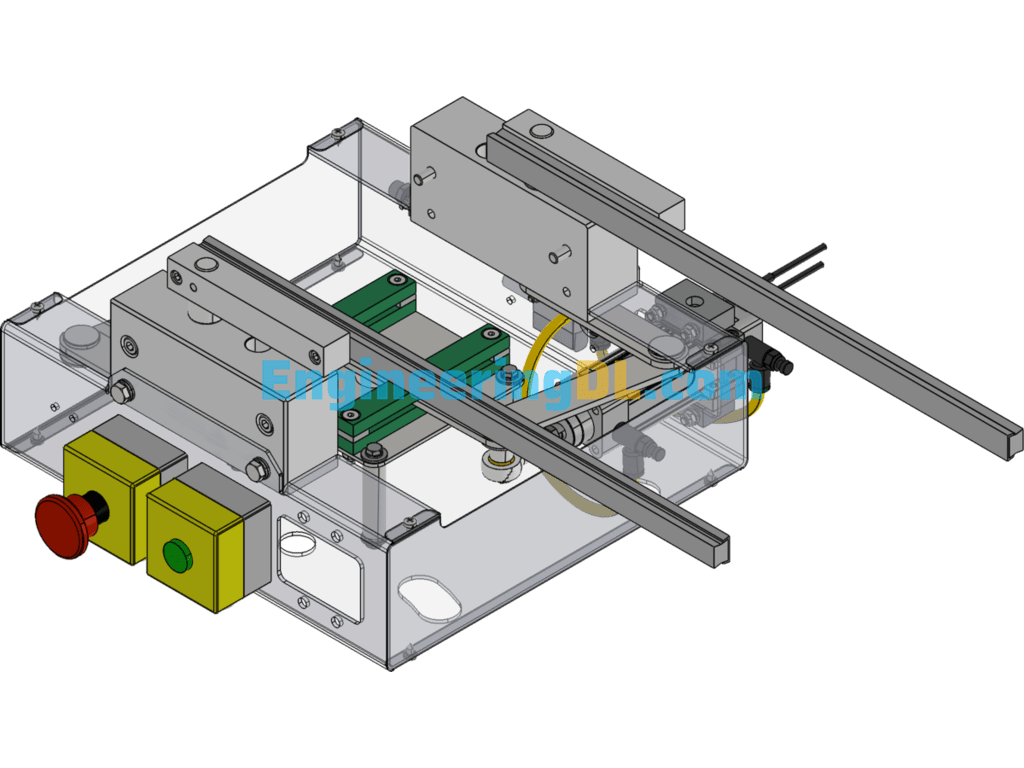 Conveyor Change Track Mechanism Air Cylinder Linkage Swinging Mechanism SolidWorks, 3D Exported Free Download