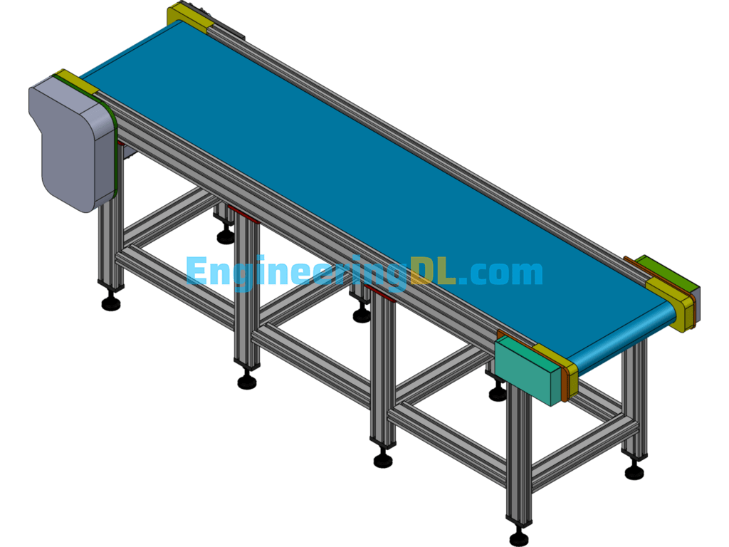 Conveyor Line 3D Model SolidWorks, 3D Exported Free Download