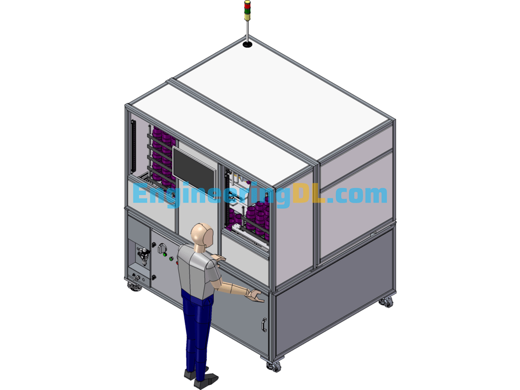 Filter Test Automation Machine (Automatic Loading And Palletizing) SolidWorks, 3D Exported Free Download