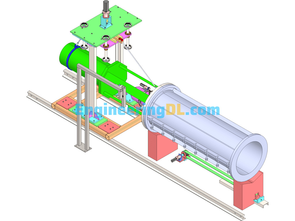Automatic Tensioning Machine For Pre-Stressed Piles With Multiple Specifications SolidWorks, 3D Exported Free Download