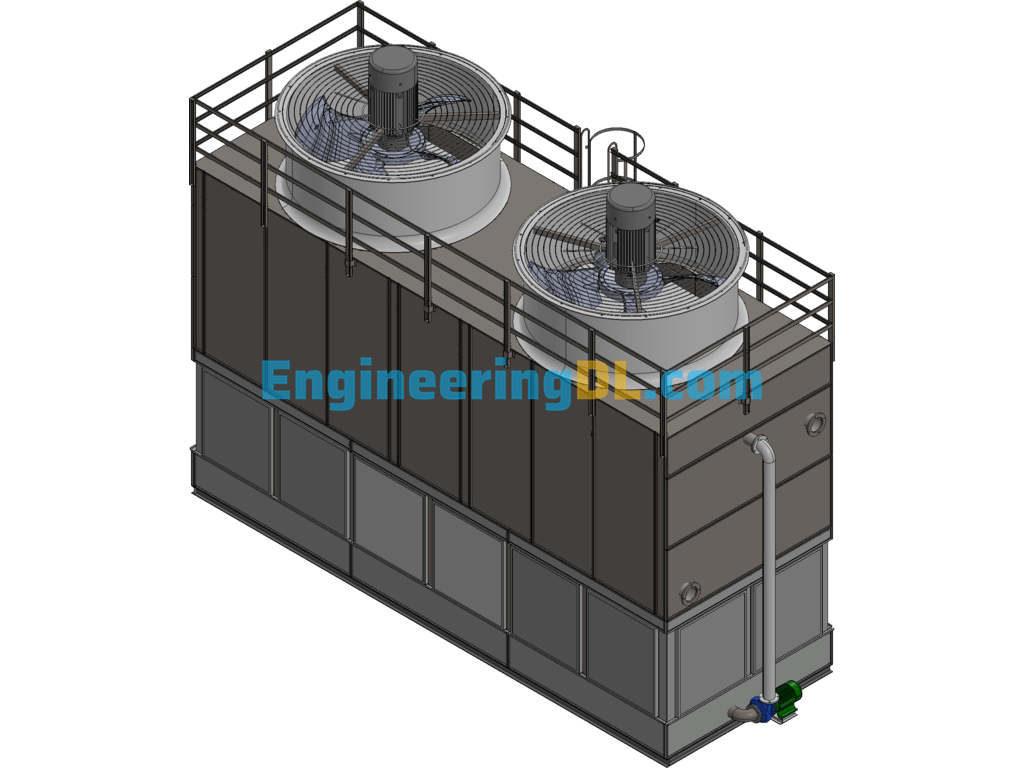 Counterflow Closed Cooling Tower 3D Exported Free Download