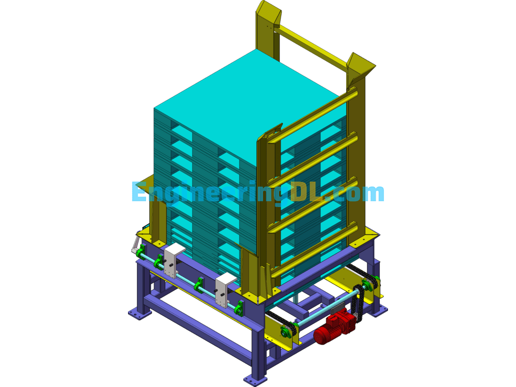 Universal Depalletizer (Automatic Pallet Separation) SolidWorks, 3D Exported Free Download