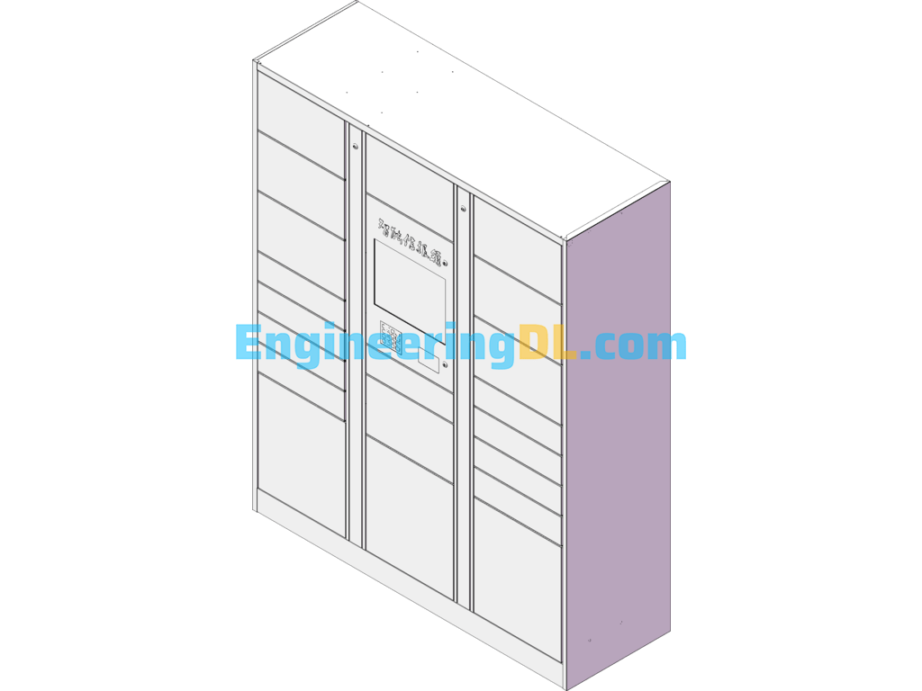 Postal Intelligent Letter Box (Express Cabinet) SolidWorks, 3D Exported Free Download