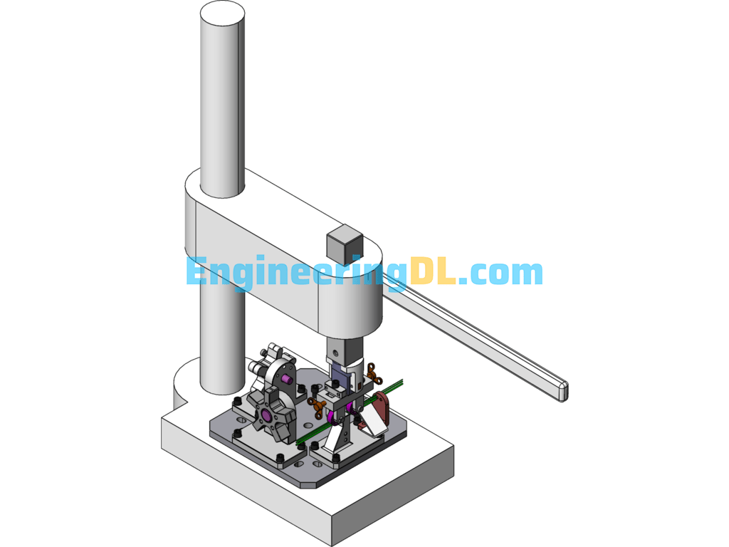 Sampling Resistance Wire Round Right Angle Multifunctional C Type Crimping Machine (SolidWorks, UGNX) Free Download