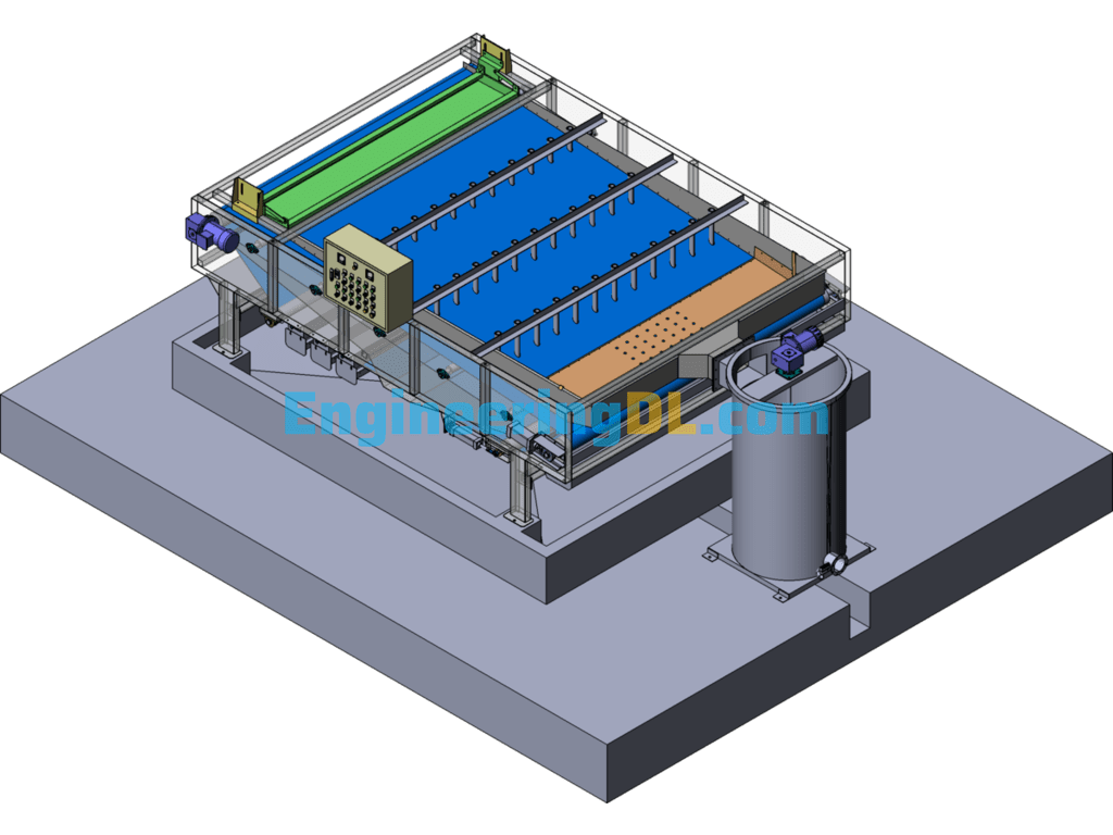 Gravity Sludge Dewatering Machine 3D Model (SolidWorks Design, Sldprt-Sldasm Files Provided) SolidWorks Free Download