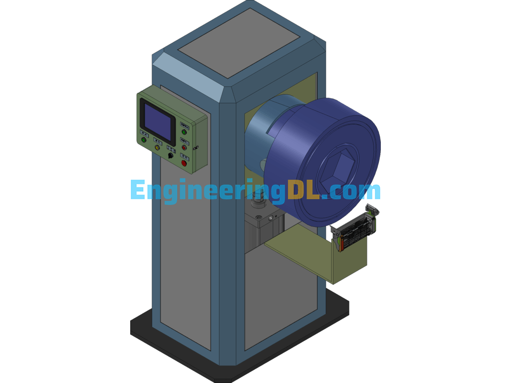 Heavy-Duty Locking Machine SolidWorks, 3D Exported Free Download