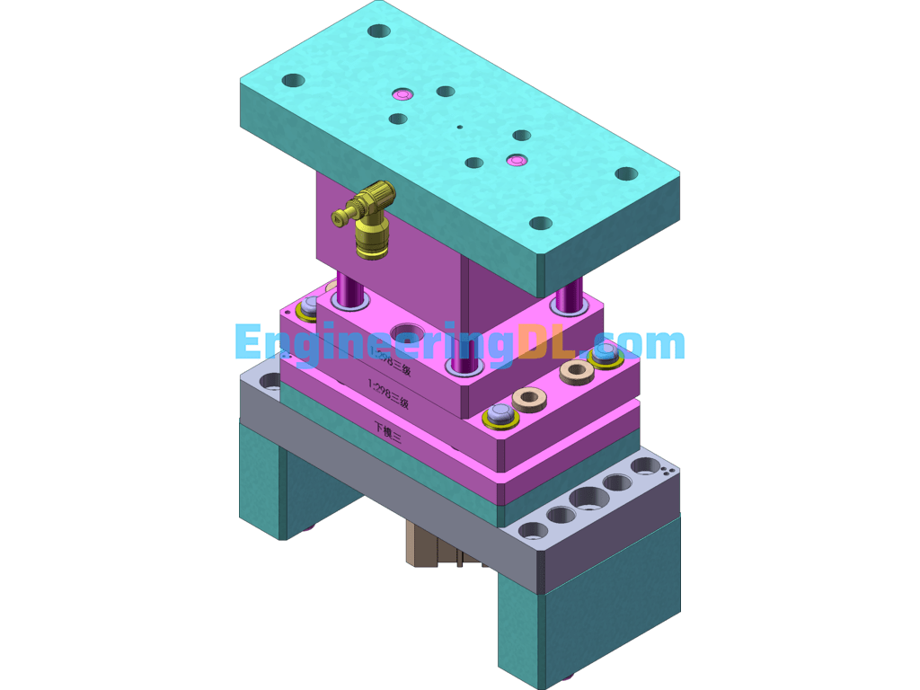 Mass Production Of Three-Stage Axial Tooth Flap Riveting Die SolidWorks, 3D Exported Free Download