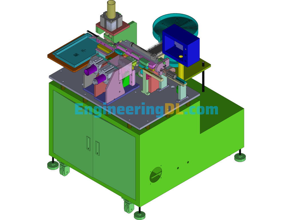 Mass Production Model 0.64 Four-Pin Loose Pin Terminal Pin Pressing And Bending Machine SolidWorks, AutoCAD Free Download