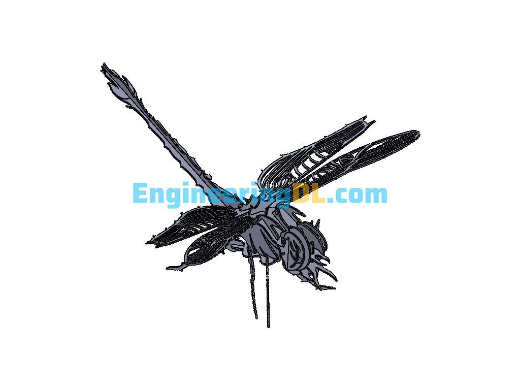Metal Sheet Puzzle - Dragonfly SW Model SolidWorks Free Download