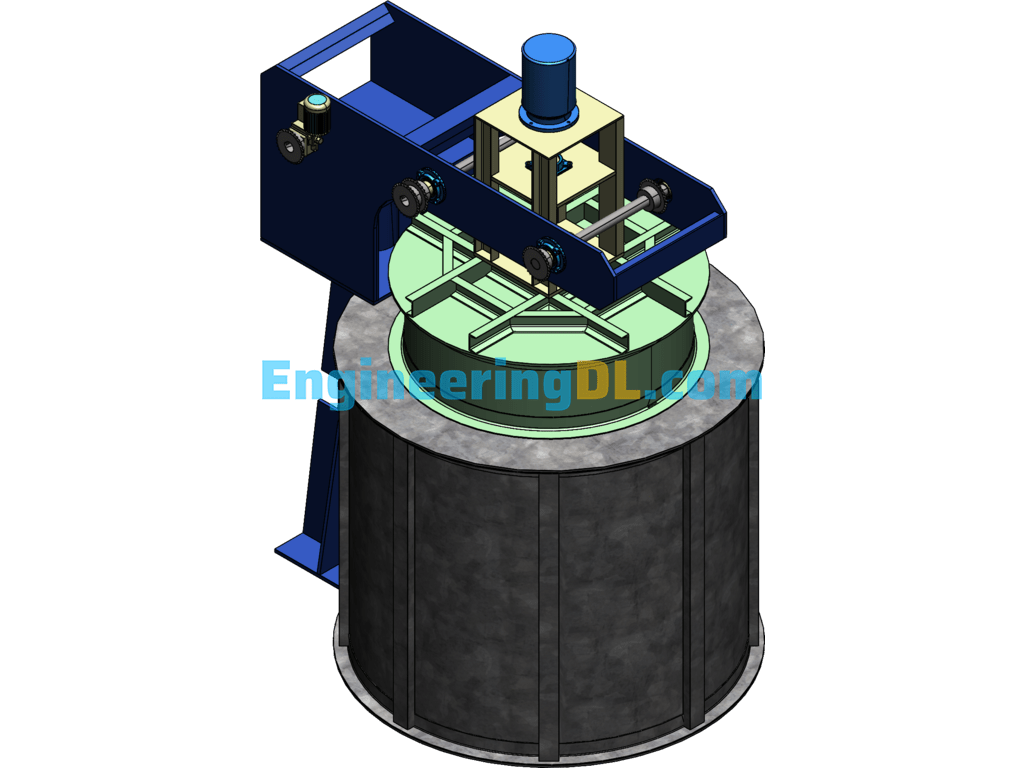 Metal Heat Treatment Furnace (Well Type Resistance Furnace) SolidWorks Free Download