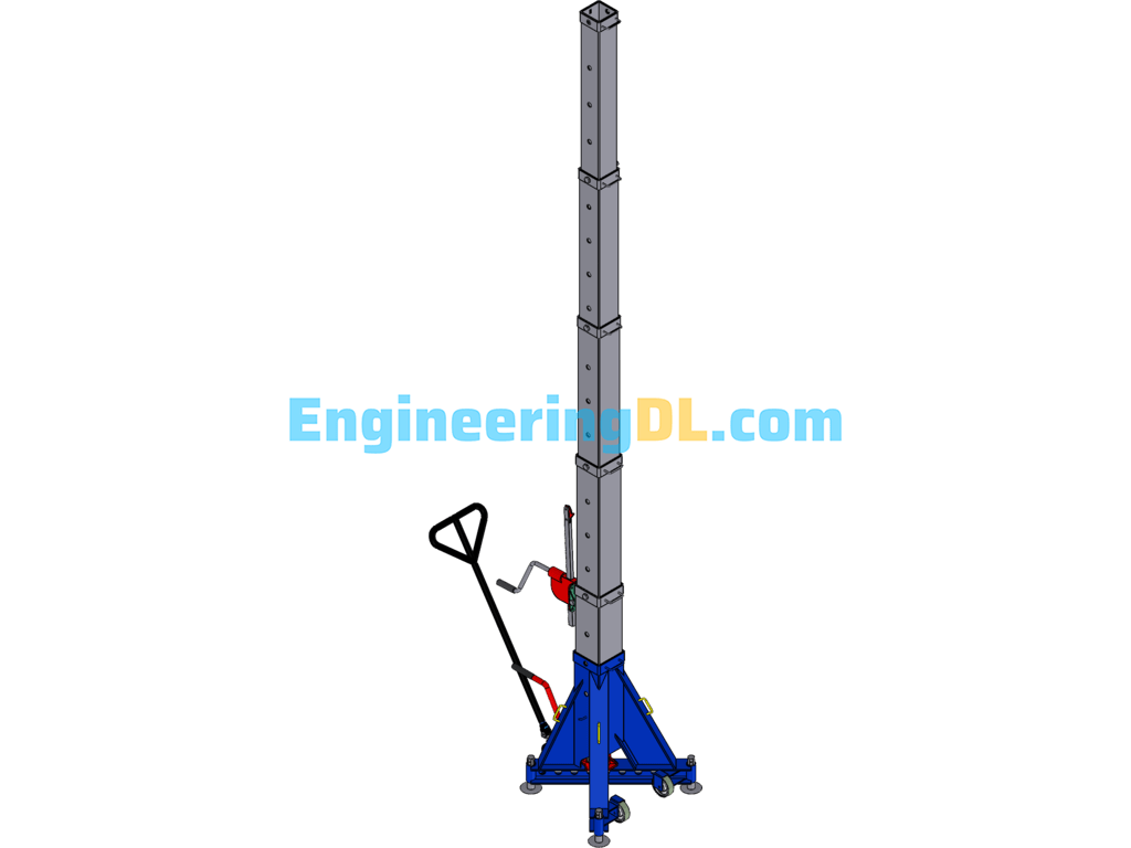 Steel Frame Steel Column Maintenance Lifting Device SolidWorks, 3D Exported Free Download