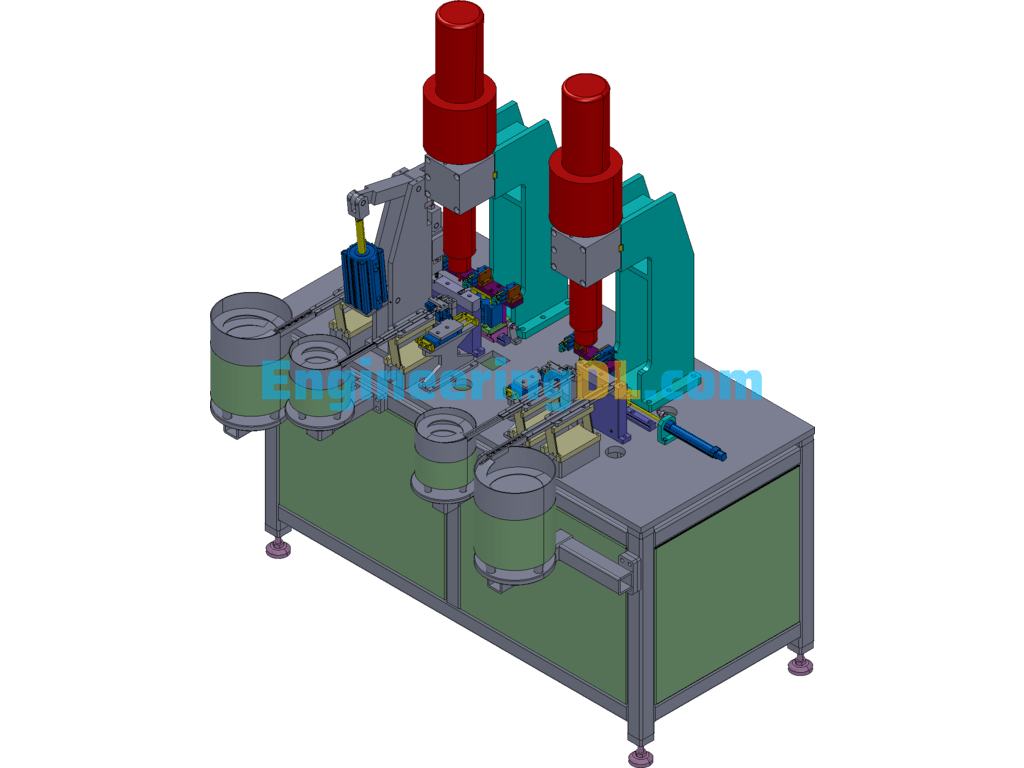 Steel Sheet Silver Point Automatic Riveting Machine SolidWorks, 3D Exported Free Download